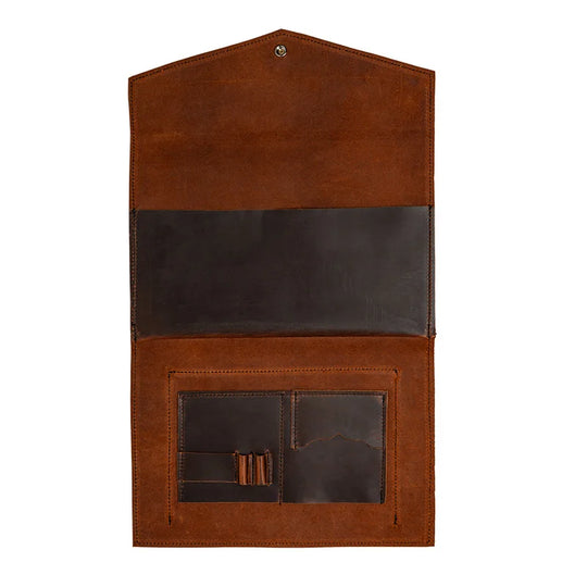 Heritage Leather Business Portfolio inside view with a white background