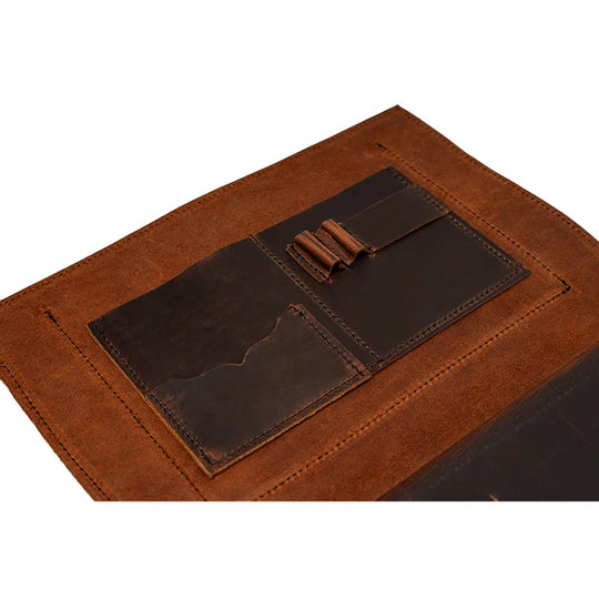 Heritage Leather Business Portfolio inside view with a white background