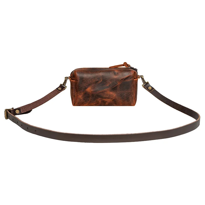 Heritage Leather Riverwalk Purse back with a white background