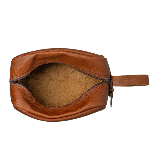 Bison Leather Kit Bag Open
