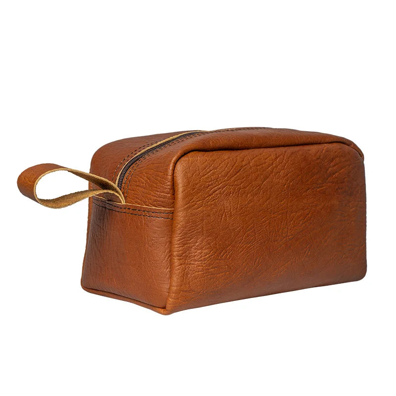 Bison Leather Kit Bag Side Angle