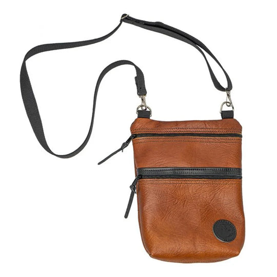 Bison Leather Traverse Crossbody Bag front with a white background