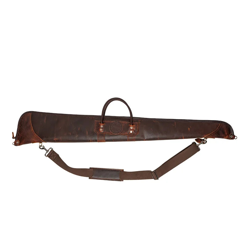 Heritage Leather Shotgun Case front with white background