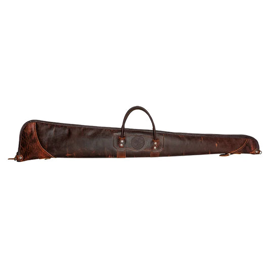 Heritage Leather Shotgun Case front with logo with white background