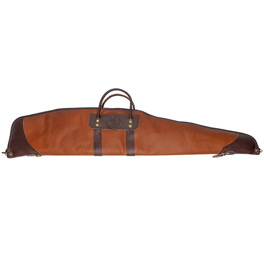Bison Leather Rifle Case in brown trim with a white background