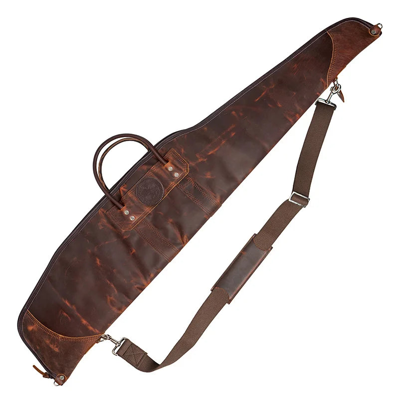 Heritage Leather Rifle Case front view with a white background