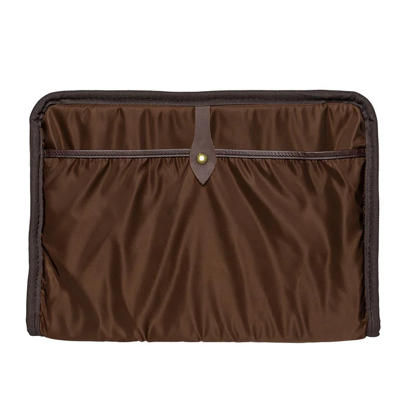 Duluth Pack Bison Leather Computer Briefcase inside view with white background
