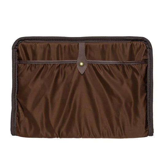 Duluth Pack Bison Leather Computer Briefcase inside view with white background