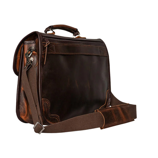 Heritage Leather Executive Briefcase side angle