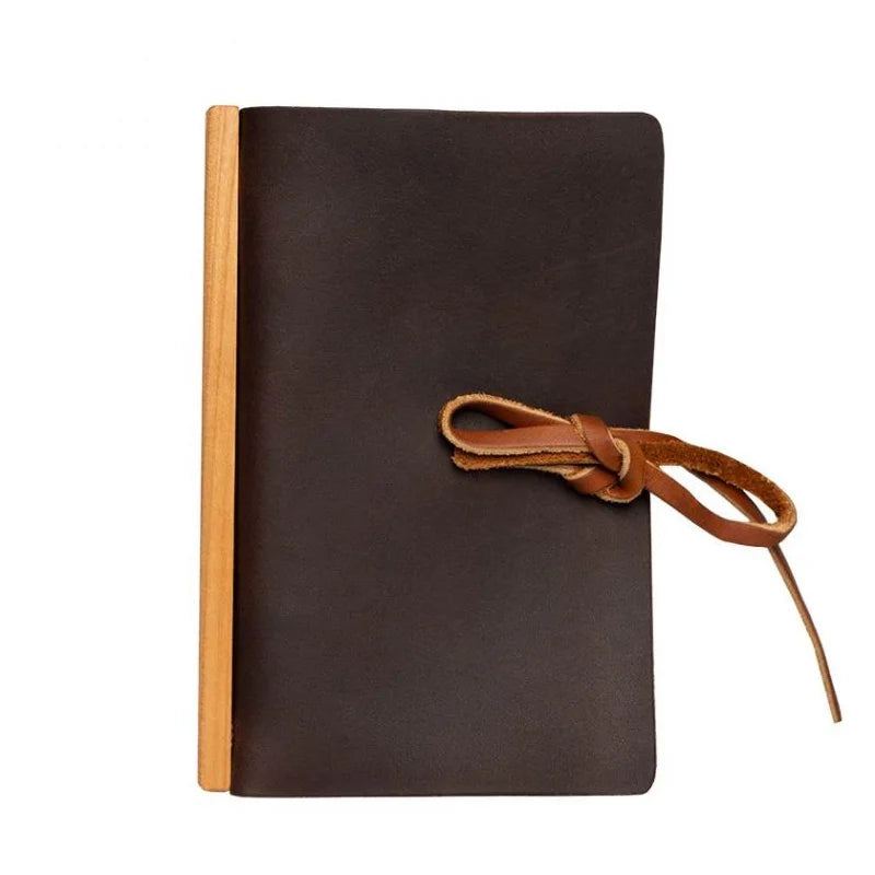 Duluth Pack Leather Tie Journal in brown with a white background