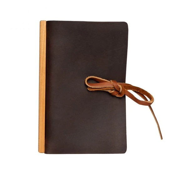Duluth Pack Leather Tie Journal in brown with a white background