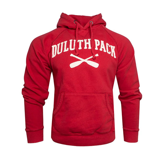 Red Hoodie with Crossing Paddles Duluth Pack