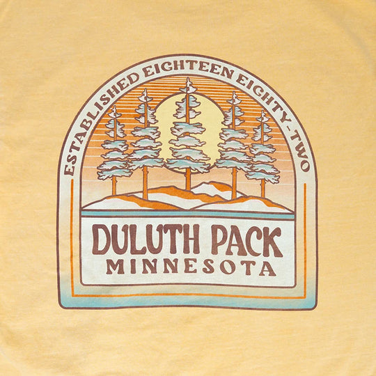 Duluth Pack Beside the Way Pines T-Shirt Graphic on Yellow