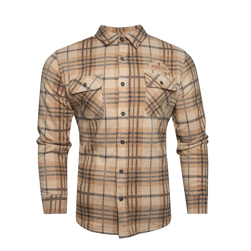 Duluth Pack Fleece Plaid Shirt Natural Color