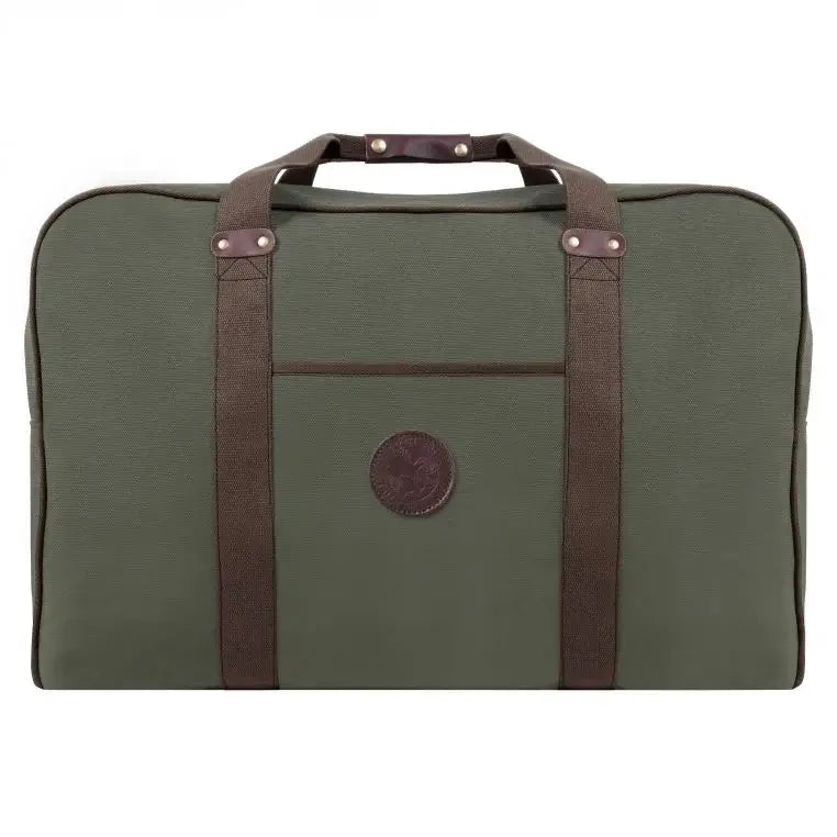 Large Safari Duffel In Olive Drab Green On A Plain White Background