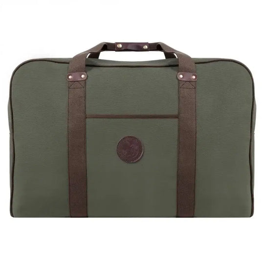 Large Safari Duffel In Olive Drab Green On A Plain White Background
