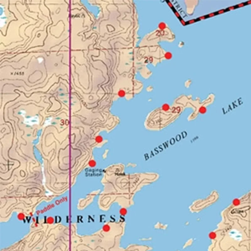 10 - Basswood, Crooked and Sarah Lakes by Mackenzie Maps for the Boundary Waters Canoe Area