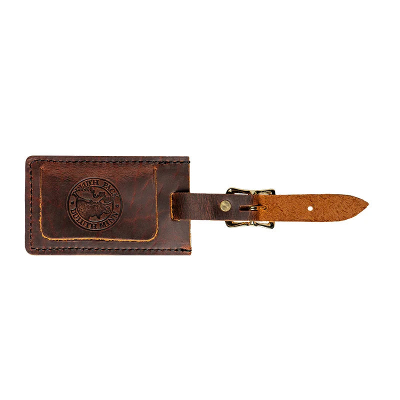 Duluth Pack Heritage Leather Luggage Tag in Bison for Luggage