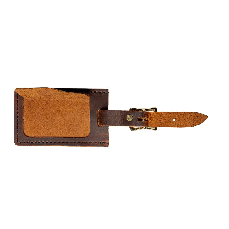 Duluth Pack Heritage Leather Luggage Tag in Bison for Luggage