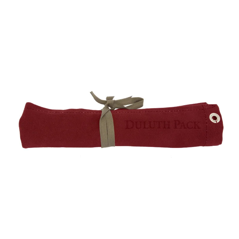 Duluth Pack Utensil Roll in burgundy for camping