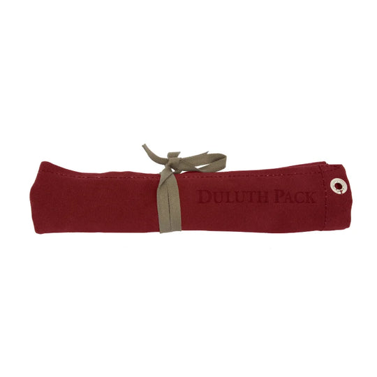 Duluth Pack Utensil Roll in burgundy for camping