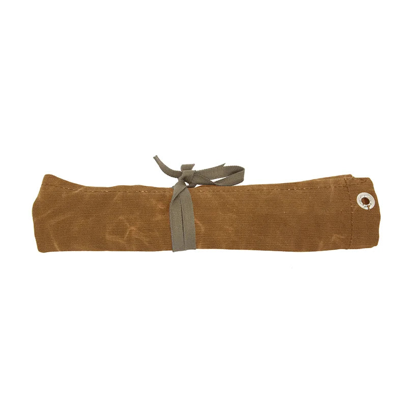 Duluth Pack Utensil Roll in waxed khaki for camping