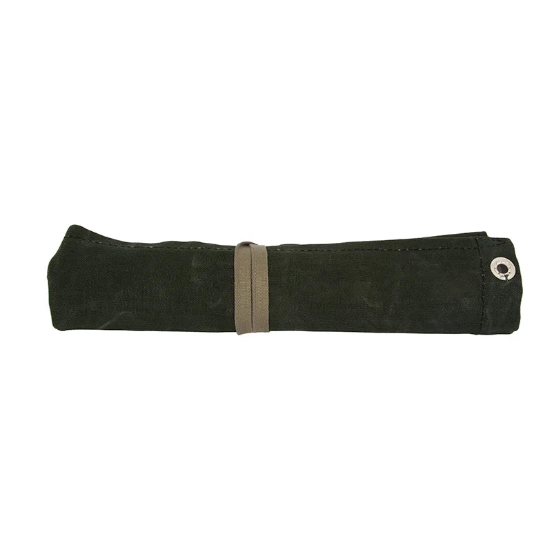Duluth Pack Utensil Roll in waxed olive drab for camping