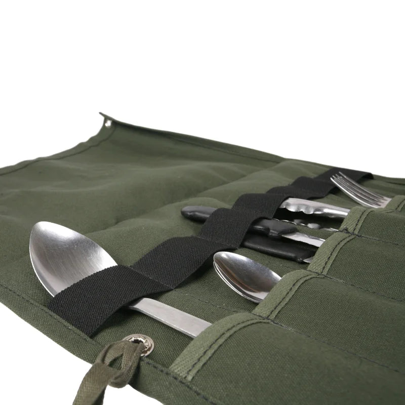 Duluth Pack Utensil Roll in olive drab for camping