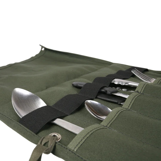 Duluth Pack Utensil Roll in olive drab for camping