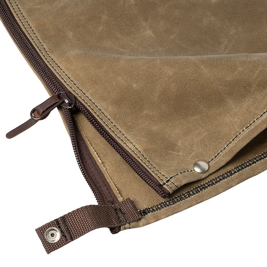 Canvas Chaps in Wax Khaki Zipper Button Snap Closure