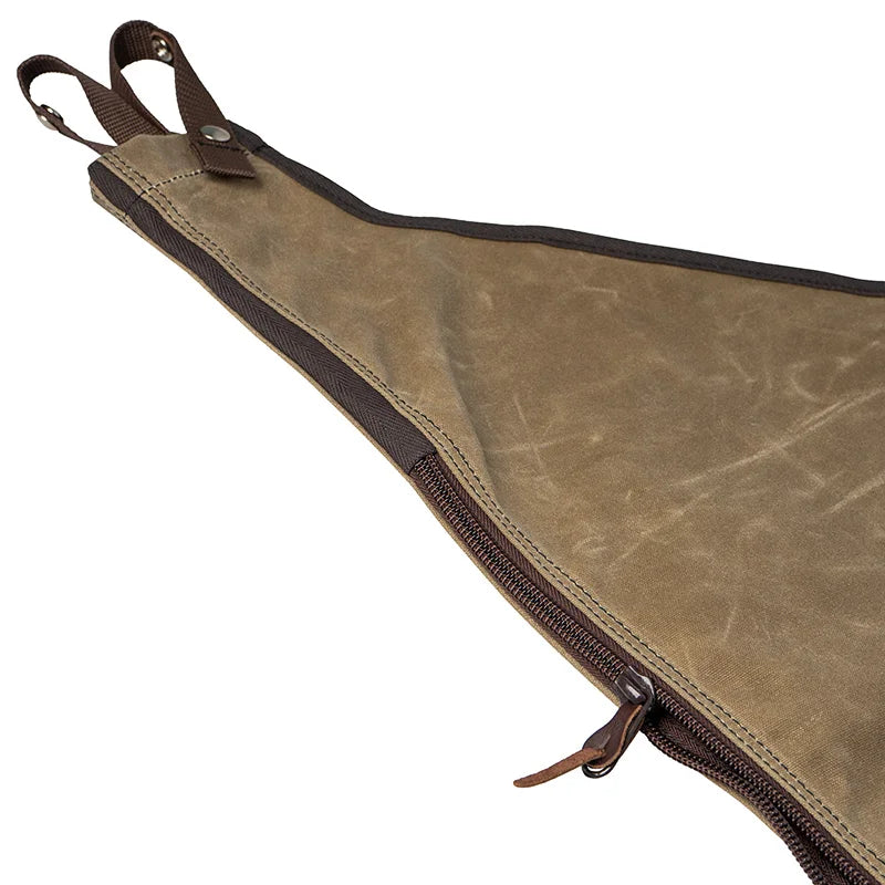 Canvas Chaps in Wax Khaki Zipper and Web Trim