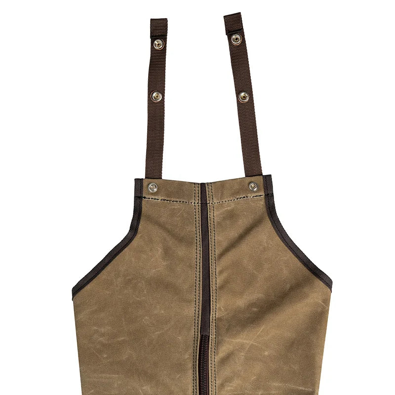 Canvas Chaps in Wax Khaki Open Loops with Snaps