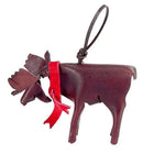 Small Moose Ornament with a scarf and white background