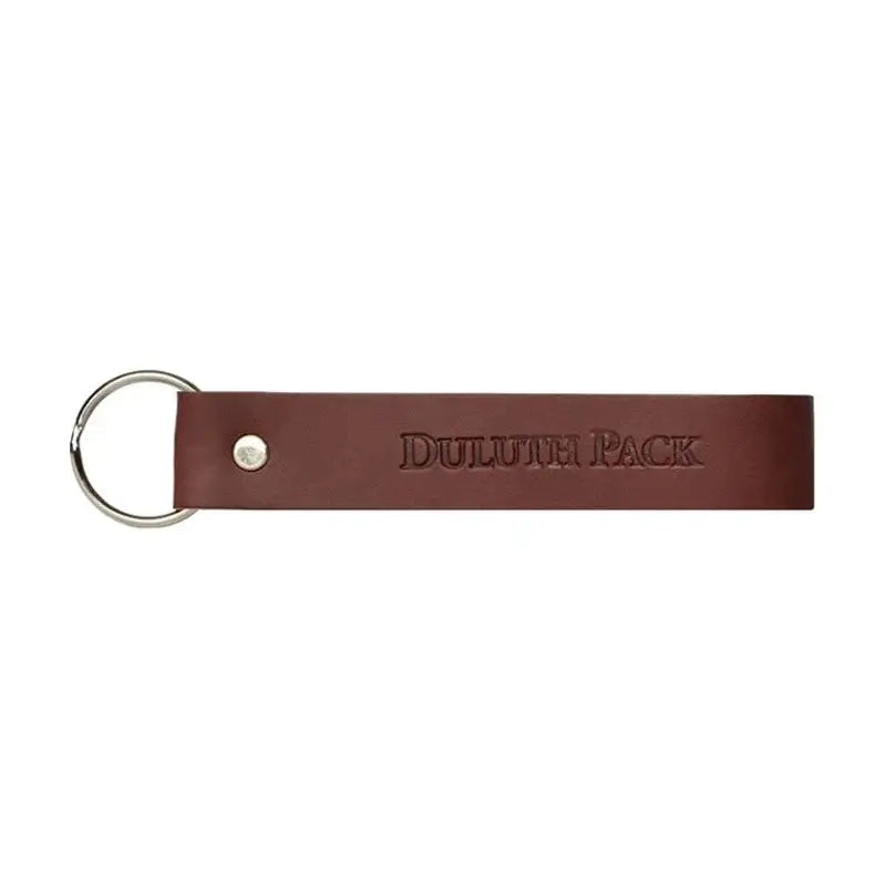 Duluth Pack Leather Keychain in brown leather with white background