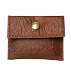 Duluth Pack Leather Hold-All Snap Wallet in Bison Leather with white background. 