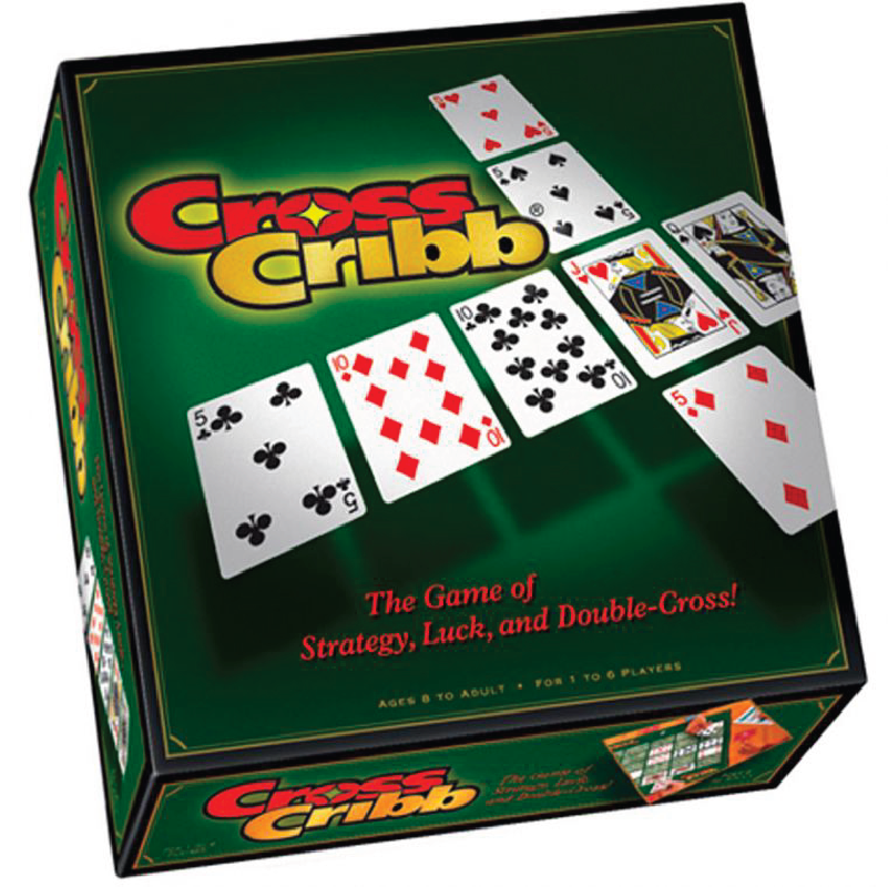 CrossCribb Cribbage Game box over a white background