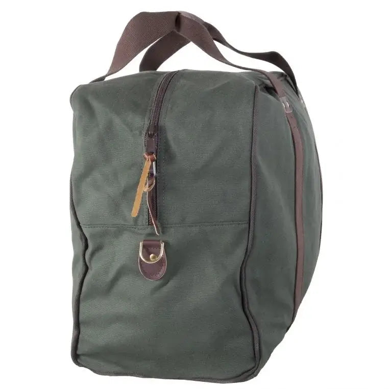 Medium Safari Duffel In Olive Drab Green As Seen From The Side On A White Background