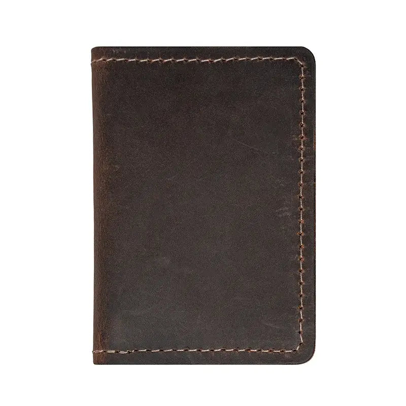 Duluth Pack Money Clip Wallet in brown closed with white background