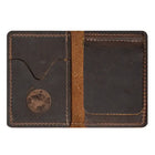 Duluth Pack Money Clip Wallet in brown open with white background