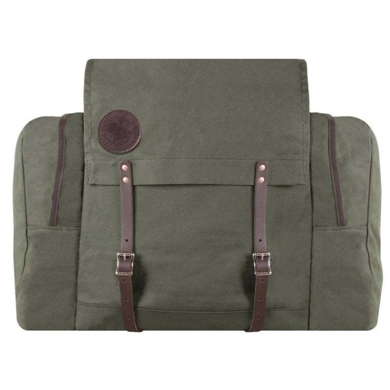 Duluth Pack Camp Kitchen Pack in olive drab with a white background