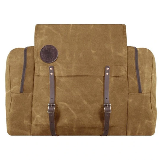 Duluth Pack Camp Kitchen Pack in Waxed Khaki with a white background