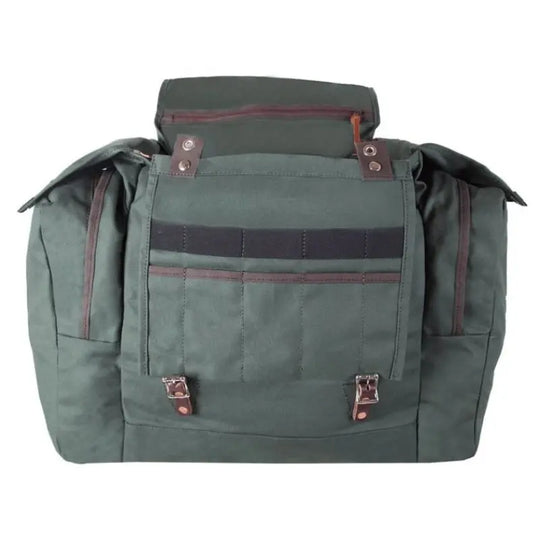 Duluth Pack Camp Kitchen Pack in olive drab with a white background