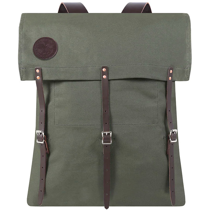 #2 Original Canoe Pack - 59 L in tough 15-ounce canvas with rugged leather straps, designed for outdoor hiking and canoeing by Duluth Pack.