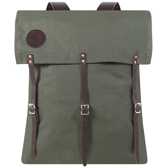 #2 Original Canoe Pack - 59 L in tough 15-ounce canvas with rugged leather straps, designed for outdoor hiking and canoeing by Duluth Pack.