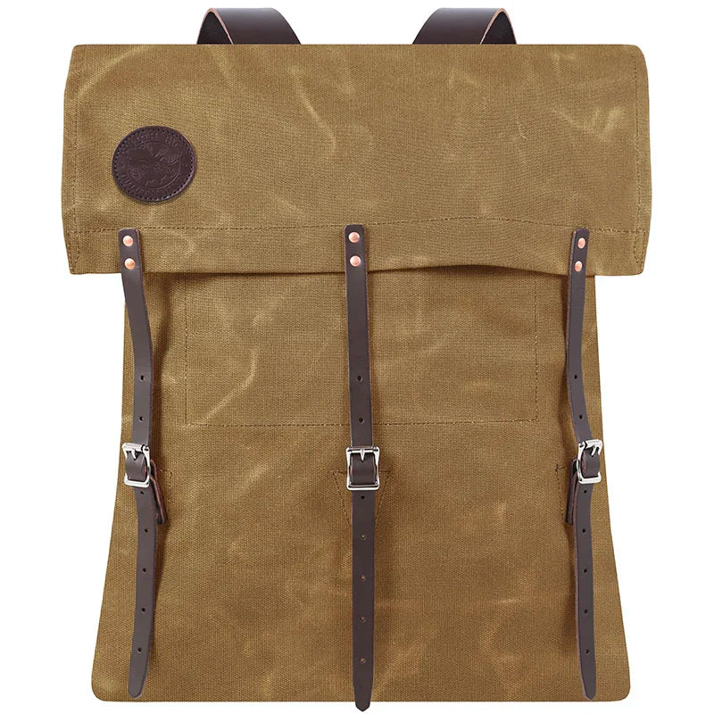 #2 Original Canoe Pack - 59 L in tough 15-ounce canvas with rugged leather straps, designed by Duluth Pack for durable outdoor and hiking use.