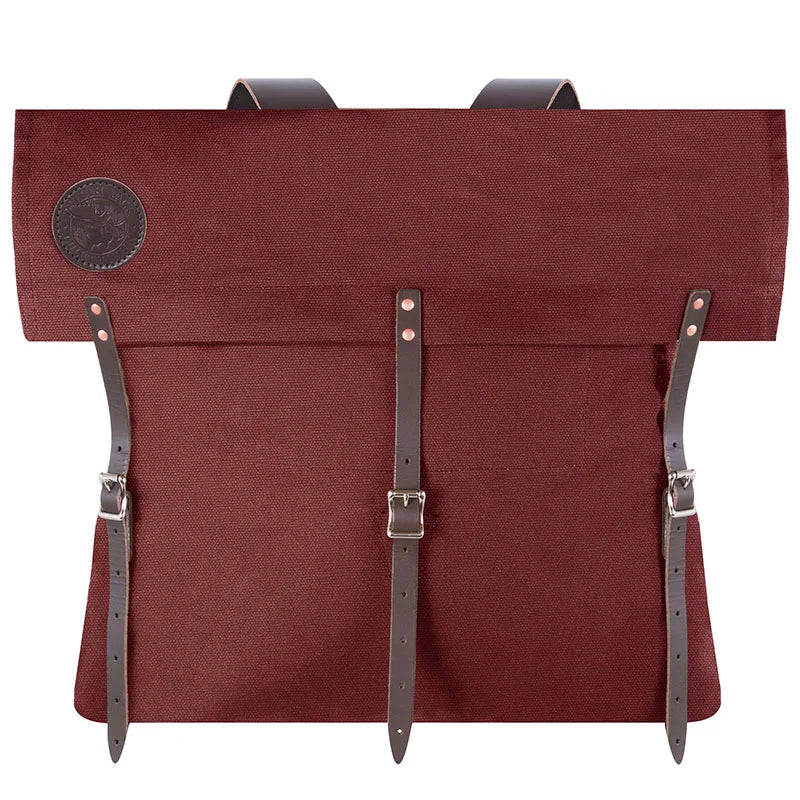 #3 Original Pack - 72 L in rich brown canvas with rugged leather straps, designed by Duluth Pack for durable outdoor use and long-lasting performance.