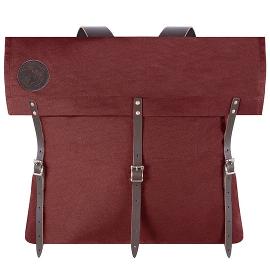 #3 Original Pack - 72 L in rich brown canvas with rugged leather straps, designed by Duluth Pack for durable outdoor use and long-lasting performance.