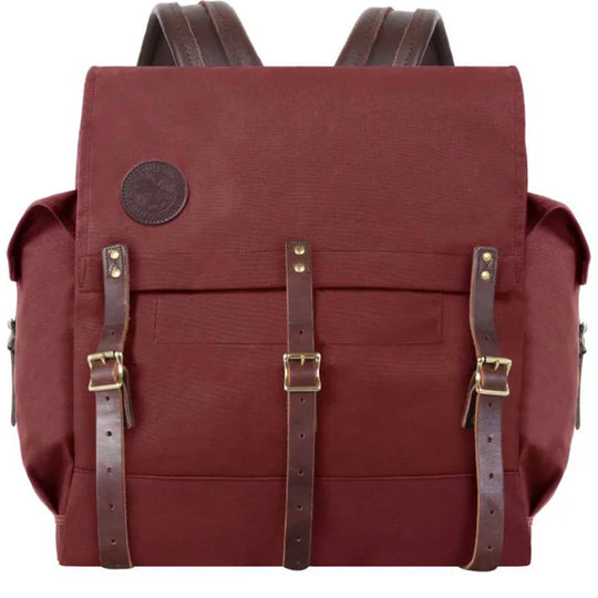 #3 Monarch Pack - 54 L in deep brown ultra-burly canvas with leather straps, handmade by Duluth Pack, designed for rugged outdoor canoe travel and long-lasting use.