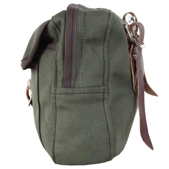 Canoe Thwart Bag Model II in olive drab side view with white background