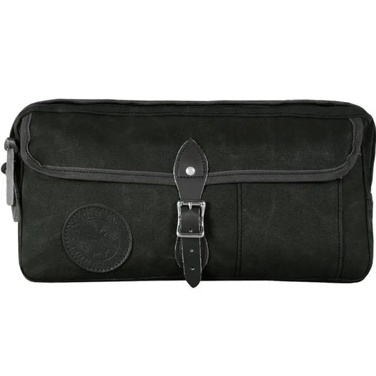 Canoe Thwart Bag Model II in waxed olive drab with white background